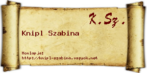 Knipl Szabina névjegykártya